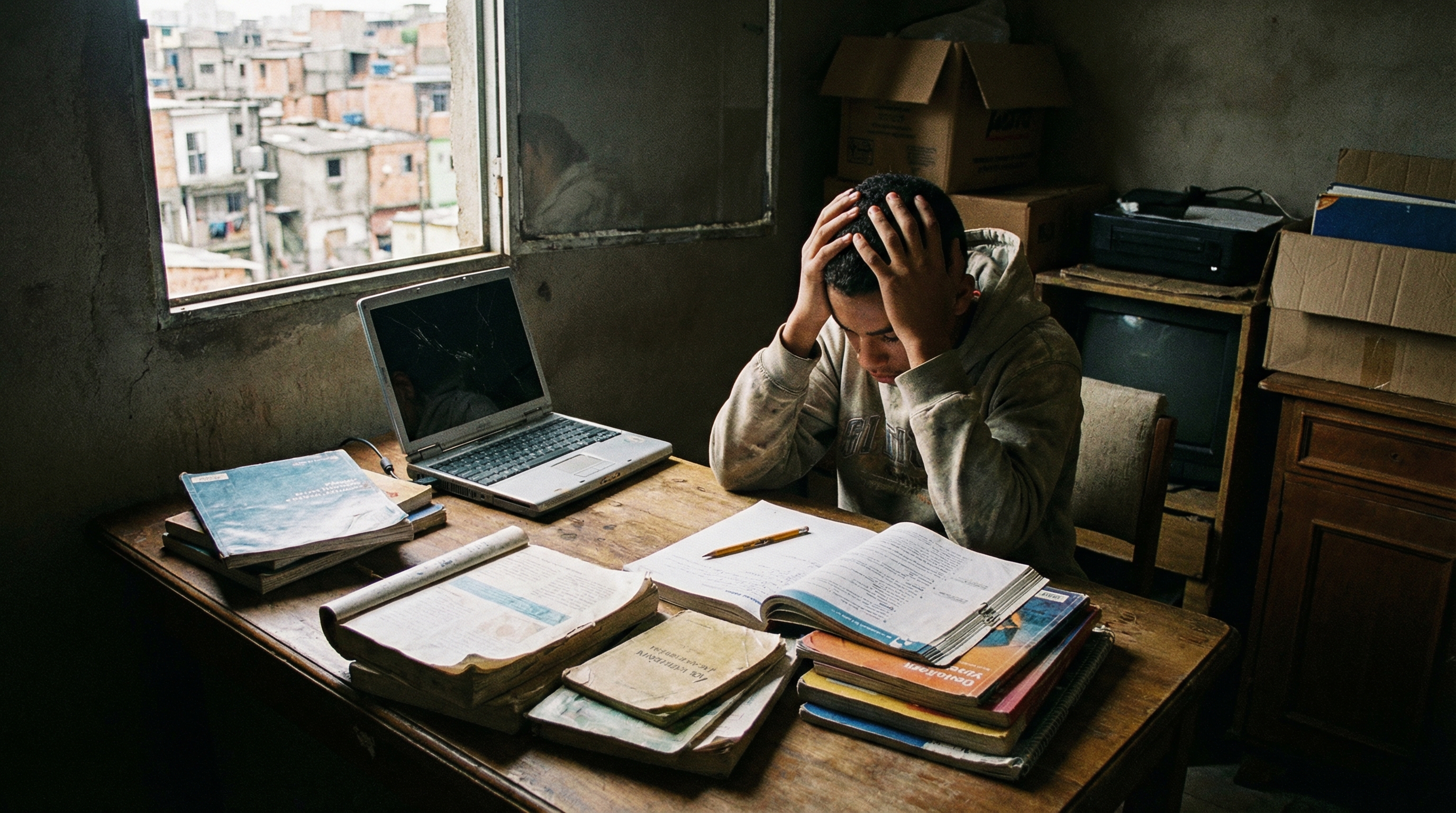 A student facing challenges related to access and learning resources