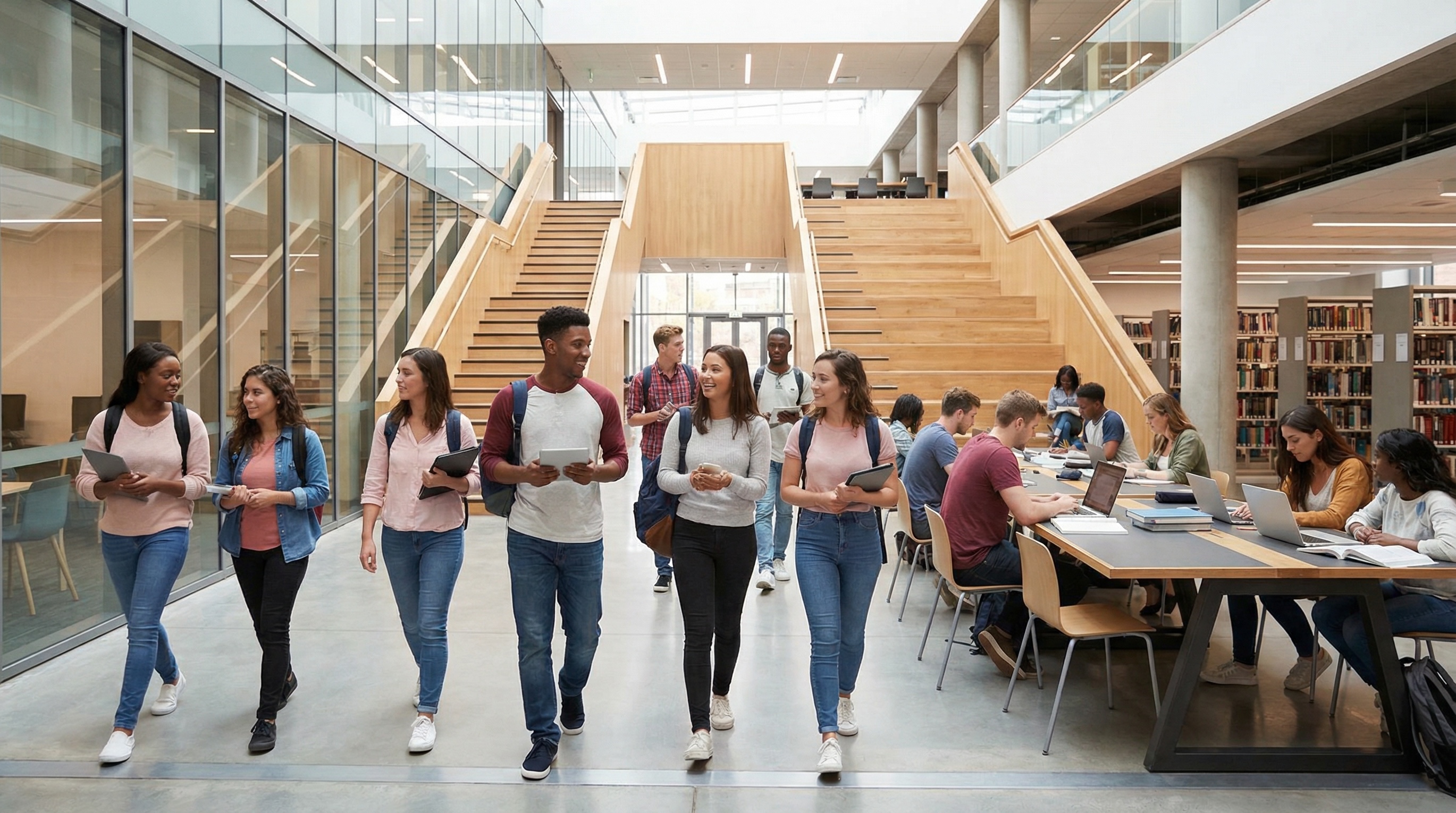 Students in a learning environment representing access to education